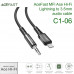 AceFast MFi Ace Hi-Fi Lightning to 3.5mm audio cable, 1.2m (C1-06) black