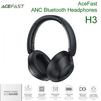 AceFast H3 AceSound ANC Bluetooth Headphones, 80h, black