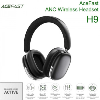 AceFast H9 Active series ANC wireless headset, 55h, black