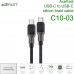 Acefast Acewire Pro C10-03 USB-C to USB-C silicon braid cable, 60w, 1.2m, оплетка, силикон, black