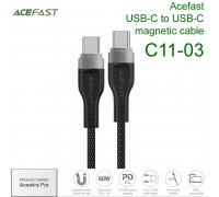 Acefast Acewire Pro C11-03 USB-C to USB-C magnetic cable, 60w, 1.2m, black