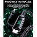 Acefast Acewire Pro C6-03 USB-C to USB-C zinc alloy LED display Cable, 100w, 2m, 30т сгибов, black
