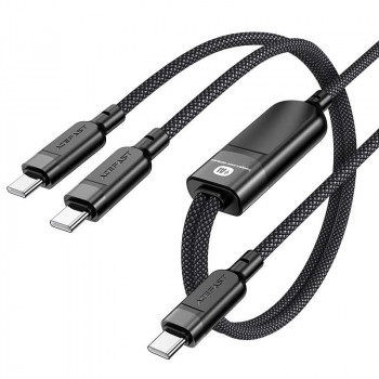 Acefast Acewire Pro C5-11 USB-C to 2 USB-C AI Intelligent Distribution Cable, 100w, 1.2m, black