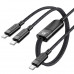 Acefast Acewire Pro C5-11 USB-C to 2 USB-C AI Intelligent Distribution Cable, 100w, 1.2m, black
