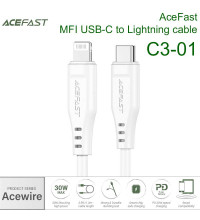 AceFast MFi Acewire USB-C to Lightning cable, 1.2m, 30W (C3-01) white