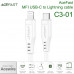AceFast MFi Acewire USB-C to Lightning cable, 1.2m, 30W (C3-01) white