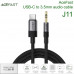 AceFast J11 Ace Hi-Fi Type-C to 3.5mm audio adapter cable, 1m, black