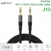 Acefast J10  Ace Hi-Fi 3.5mm AUX audio adapter cable, 1m, в оплетке, black