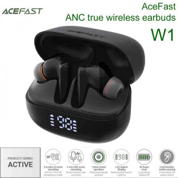 AceFast W1 ANC true wireless earbuds, 8h (35h), black
