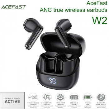 AceFast W2 ANC true wireless earbuds, 8h (35h), black