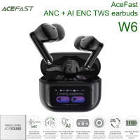 AceFast W6 ANC+AI ENC TWS earbuds, 35dB  ANC, Display, BT5.4, 8h (35h), black