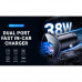 AceFast B1 PWRup series Mini 38w (U+C) metal car charger, USB-C 20w + USB-A 18w, black