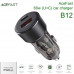 AceFast B12 PWRup series 60w (U+C) car charger, USB-C 30w + USB-A 30w, 60w max
