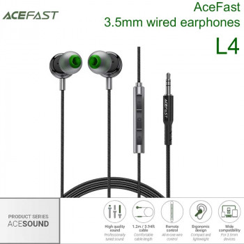 AceFast L4 3.5mm wired earphones, black