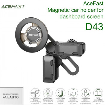 Acefast AceAuto D43 Magnetic car holder for dashboard screen, black