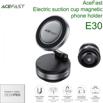 AceFast DeskPro E30 Electric suction cup magnetic phone holder, gray