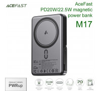 AceFast M17 PWRup series PD20W/22.5W magnetic power bank 10000mah, Qi 15W, CCC, с подставкой, black