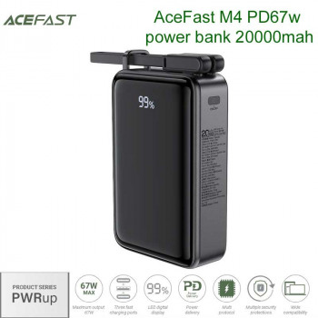 AceFast M4 PWRup series PD67w power bank 20000mah, USB-A 18w, black