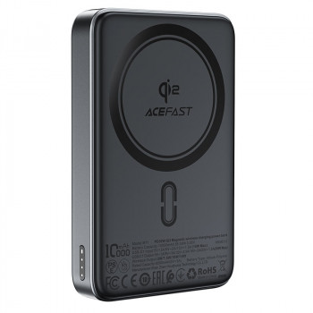 AceFast M11 PWRup I PD30W Qi2 15W magnetic wireless charging power bank 10000mah, black