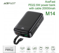 AceFast M14 PWRup series PD20W power bank 20000mah, с кабелем Type-C, black