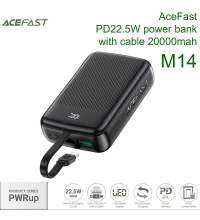 AceFast M14 PWRup series PD20W power bank 20000mah, с кабелем Type-C, black