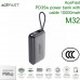AceFast M32 PWRup series PD35w power bank with cable 10000mah, USB-C cable, gray