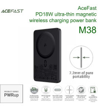 AceFast M38 PWRup series PD18W Qi 15W magnetic wireless charging power bank 5000mah, CCC, black