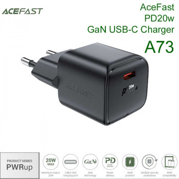AceFast A73 PWRup series PD20w GaN USB-C Charger, black