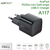 AceFast A117 PWRup series PD20w mini GaN single USB-C Charger, black