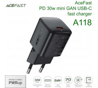 AceFast A118 PWRup series PD30w mini GaN USB-C fast Charger, black
