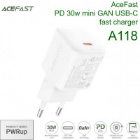 AceFast A118 PWRup series PD30w mini GaN USB-C fast Charger, white