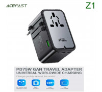 Acefast Z1 PWRup series PD75w GaN multifunctional charging adapter, 3C+2U, black
