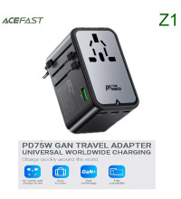 Acefast Z1 PWRup series PD75w GaN multifunctional charging adapter, 3C+2U, black