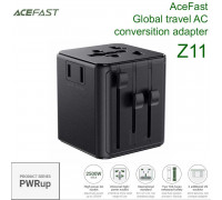 Acefast Z11 PWRup series Global travel AC conversition adapter, black
