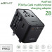 Acefast Z8 PWRup series PD45w GaN multifunctional charging adapter, 3C+U, black