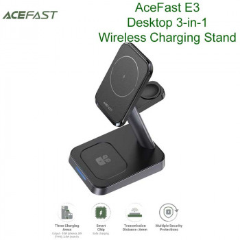 AceFast E3 Desktop 3-in-1 Wireless Charging Stand 15w, black