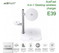 AceFast AirCharge E39 Qi2.2 4-in-1 Desktop wireless charging, max QI output 32.5w, silver