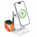 AceFast AirCharge E39 Qi2.2 4-in-1 Desktop wireless charging, max QI output 32.5w, silver