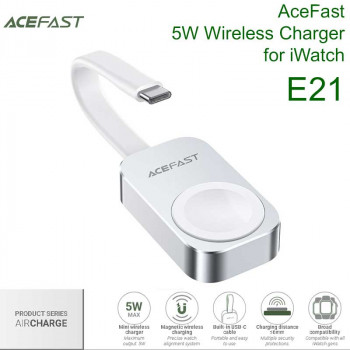 Acefast E21 5W Wireless Charger for iWatch, silver