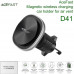 AceFast D41 AirCharge Magnetic wireless charging car holder for air vent 15w, на решетку, silver