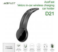 AceFast D21 Air Charge Velcro in-car wireless charging car holder 15w, на панель, black