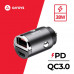 Arroys CR-5 Car Charger U+C, 38w max, PD20w+QC3.0, серый