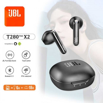 JBL T280 TWS X2 True Wireless In-ear Headphones, 6h-24h, black