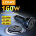 LDNIO C102 160W Super Charge C+C+U 100W+30W+30W, кабель C-C 1m, черный