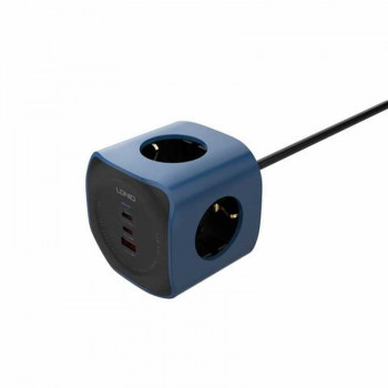 LDNIO сетевой фильтр 3 розетки + 2 USB-C PD65w + USB QC3.0 30w, 2m (SE3338) черный