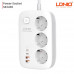 LDNIO сетевой фильтр 3 розетки + 2 USB-C PD65w + USB QC3.0 60w, 2m (SE3436) белый