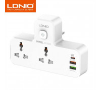 LDNIO сетевой фильтр 2 розетки + USB-C PD20w + 1xUSB 2.4A + 1xUSB QC3.0 (SE2311) 