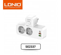LDNIO сетевой фильтр 2 розетки + USB-C PD20w + 1xUSB 2.4A + 1xUSB QC3.0 (SE2337) 