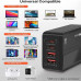 LDNIO 65w DESKTOP CHARGER, 2U + 2C, PD 65w, USB 30w (A4808Q) black