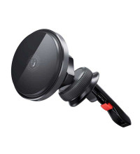XO CX015 magnetic wireless charging car bracket, в решетку, Qi 15w, black